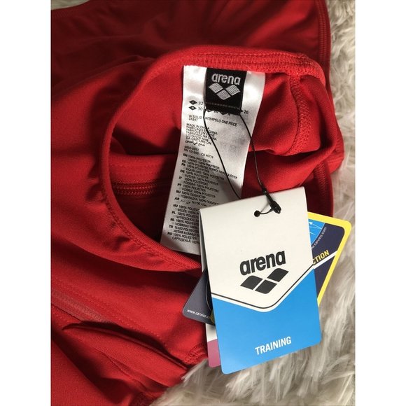 Arena Women's Solid Waterpolo One Piece Swimsuit Red Size 26  NWT - Picture 15 of 15